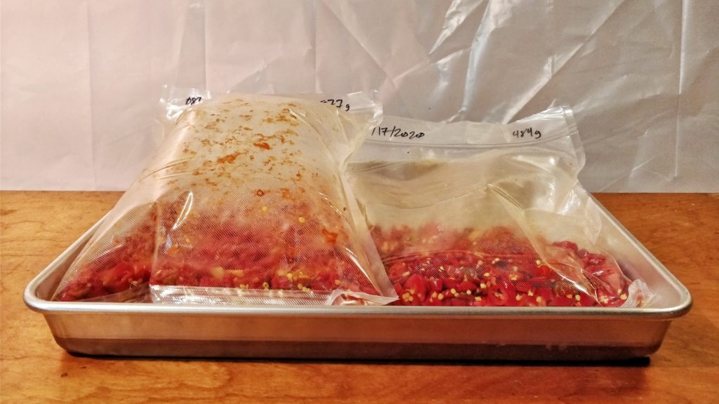 Don't have vacuum sealer. Tried to use straw and lungs to pull vacuum.  Looking alright so far…. : r/fermentation